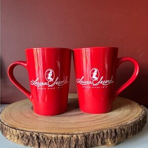 👛 2/$20 2 Red LAURA SECORD 12 Oz Capacity Mugs